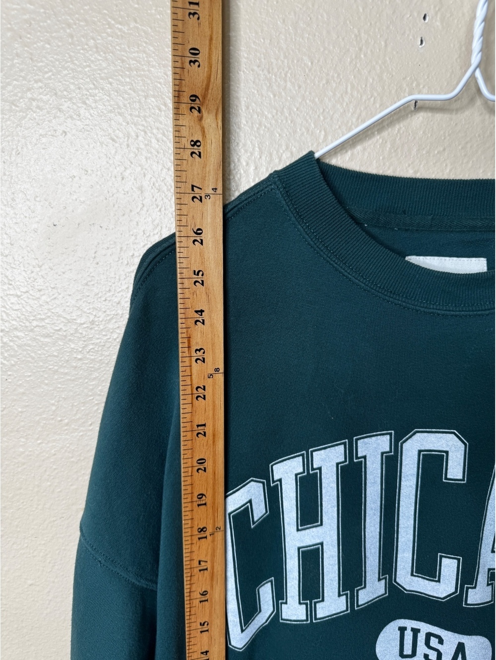 Abercrombie & Fitch Soft A&F Women’s S Chicago USA Green Oversized Sweatshirt - Picture 4 of 6